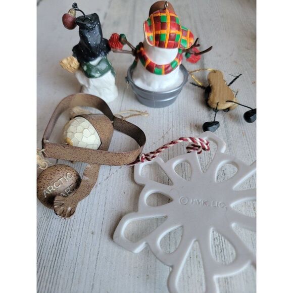 Snowflake snowman heart Arctic bucket variety ornament Xmas - Picture 9 of 10